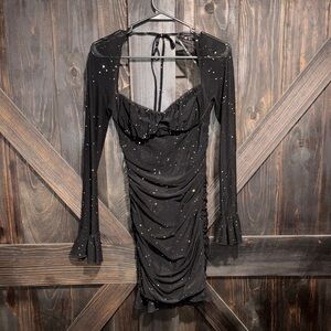 Elegant Black Ruched Dress